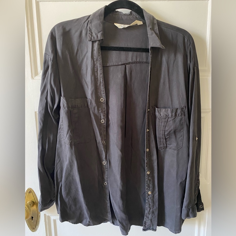 🌻Women’s Black Denim Button Down Top
